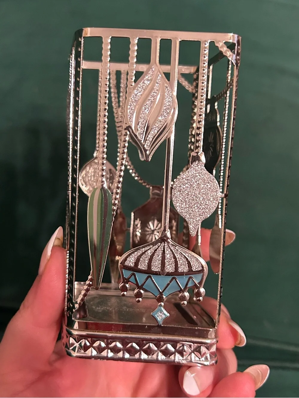 BATH BODY WORKS CHROME GLITTER ORNAMENTS GENTLE FOAMING HAND SOAP SLEEVE HOLDER